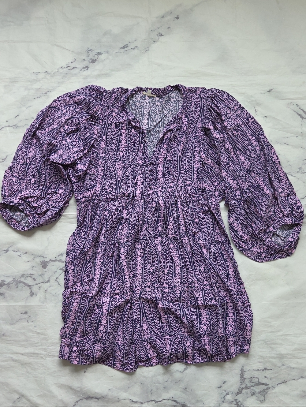 JODIFL Navy/Pink Geo Print Babydoll Dress